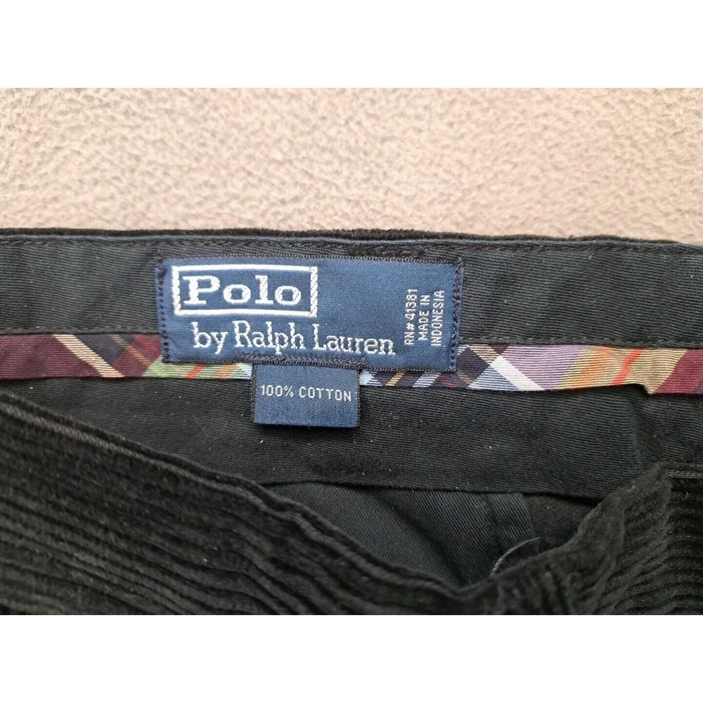 Polo Ralph Lauren Andrew Pants Men’s Size 38 x 32 Black Corduroy Chino - Picture 3 of 10